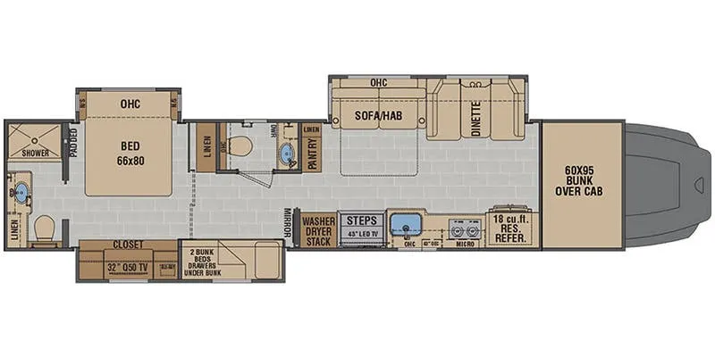 2022 Renegade RV Classic 45CBF floor plan