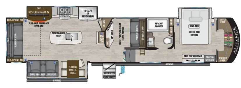 Alliance RV Paradigm 390MP floor plan