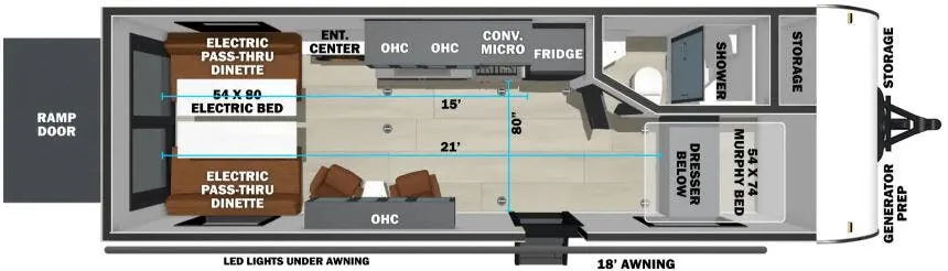 Forest River Shockwave 2215 floor plan