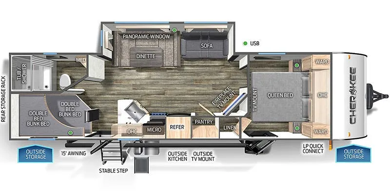 Forest River Cherokee Black Label 264DBHBL floor plan