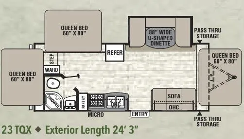 Coachmen Freedom Express Ultra Lite 23 TQX floor plan