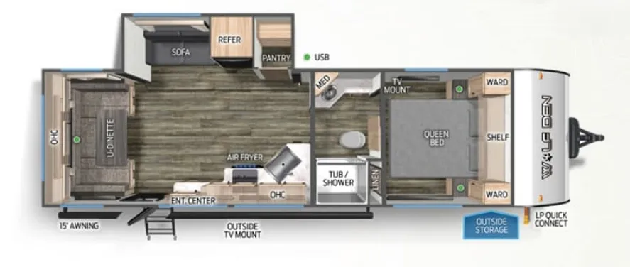 Forest River Cherokee Wolf Den 242TR floor plan