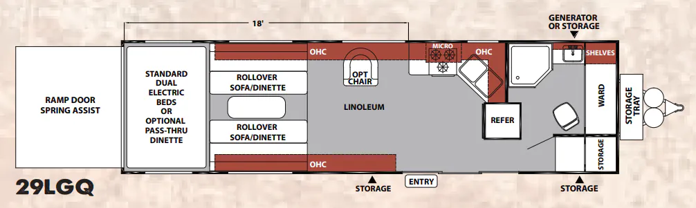 Forest River XLR Nitro 29LGQ floor plan