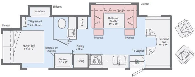 Winnebago Spirit 26A floor plan