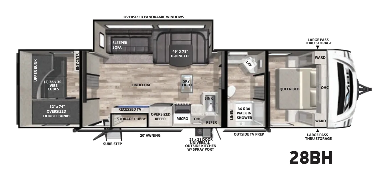 Forest River Vibe 28BH floor plan