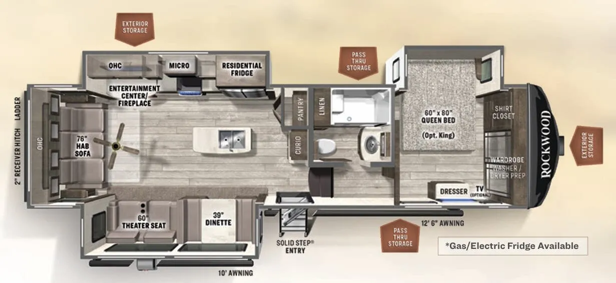 Forest River Rockwood Signature 8294BS floor plan
