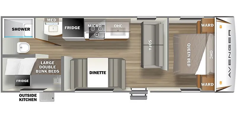 2022 Prime Time Avenger 26BK floor plan