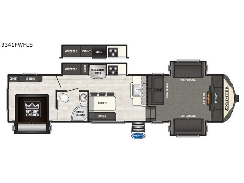 2020 Keystone Rv Sprinter 3341FWLS - Floor plan