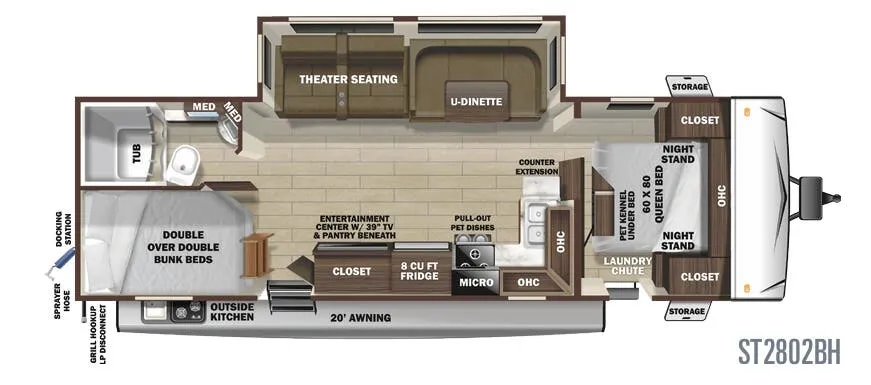 Highland Ridge Silverstar Lite ST2802BH floor plan
