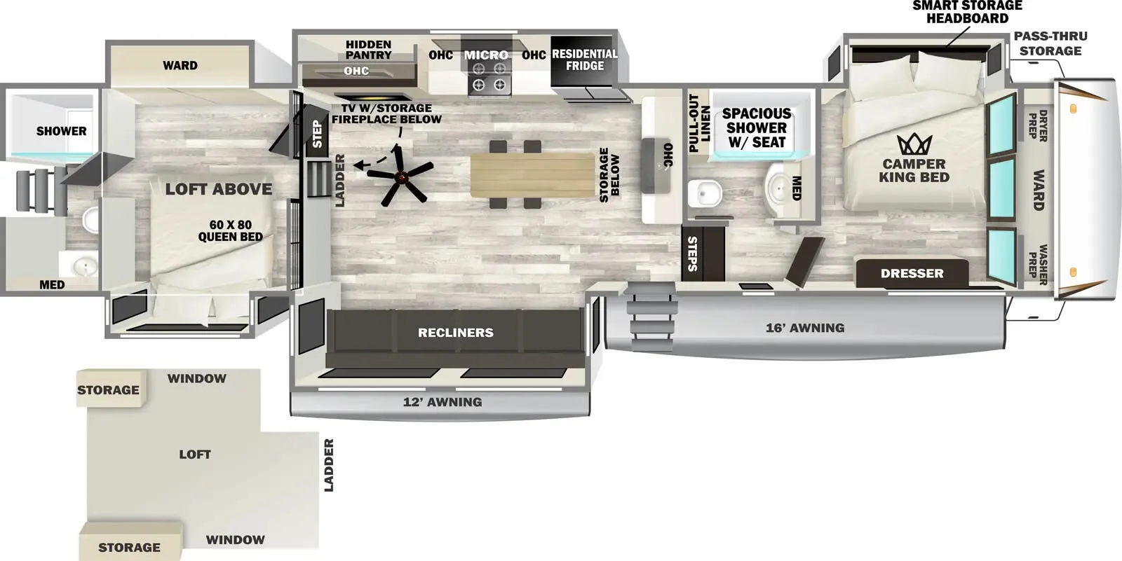 Forest River Sabre 36DBB floor plan