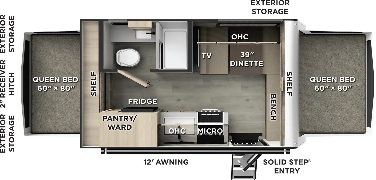Forest River Rockwood Roo 17E floor plan