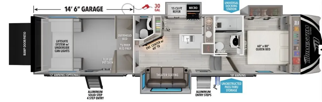 2026 Grand Design Momentum G-Class 350G - Floor plan