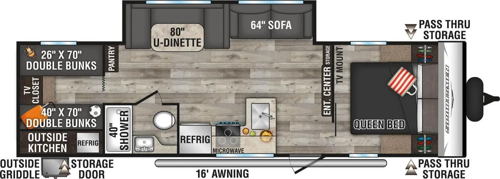 K-Z Sportsmen SE 301BHKSE floor plan