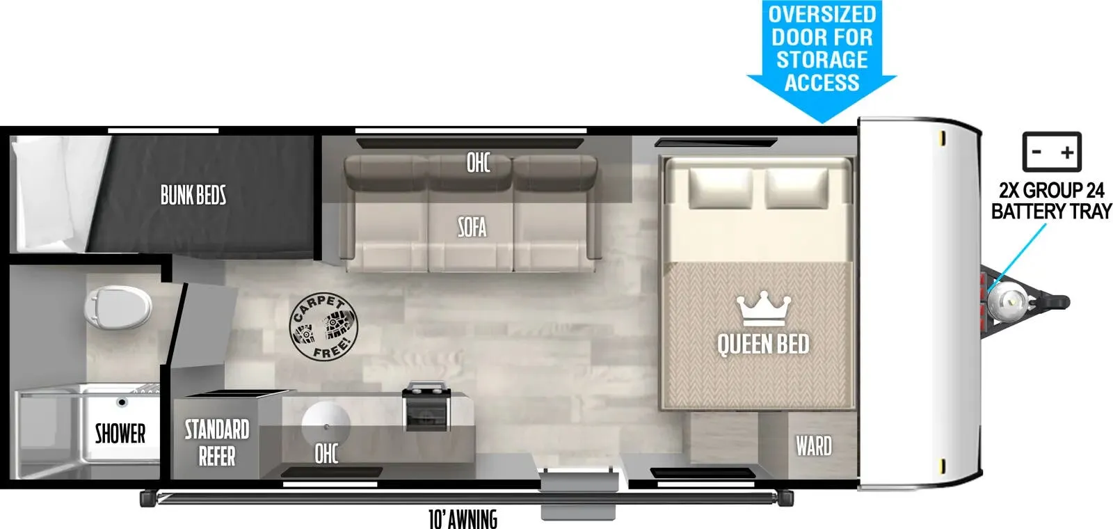 Forest River Wildwood FSX 175BHLE floor plan