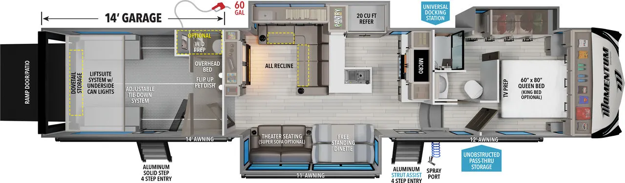 2024 Grand Design Momentum 395MS - Floor plan