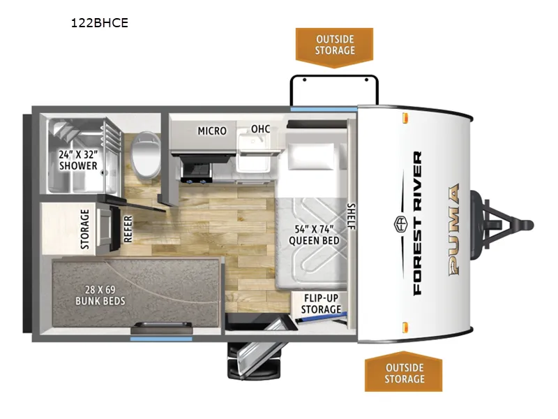 2026 Keystone Hideout Mini 161BH - Floor plan