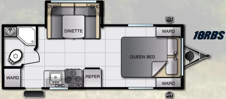 Pacific Coachworks Tango Mini 18RBS floor plan