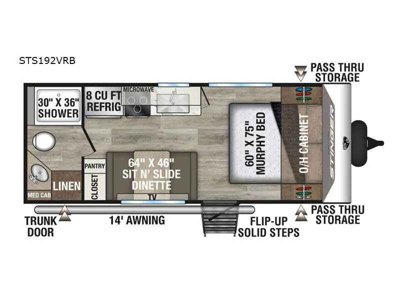 2026 Venture RV SportTrek Stinger STS192VRB floor plan