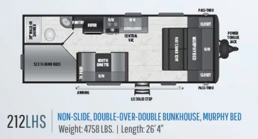 Keystone Hideout LHS 212LHS floor plan