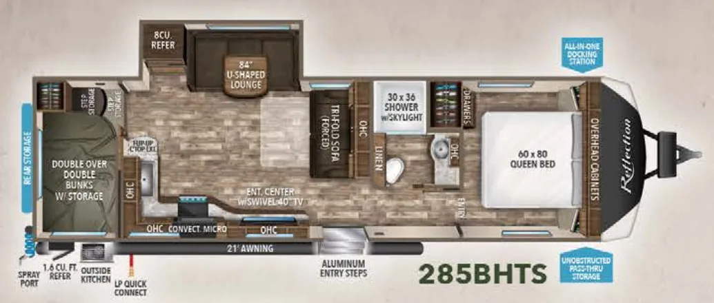 Grand Design Reflection 285BHTS floor plan