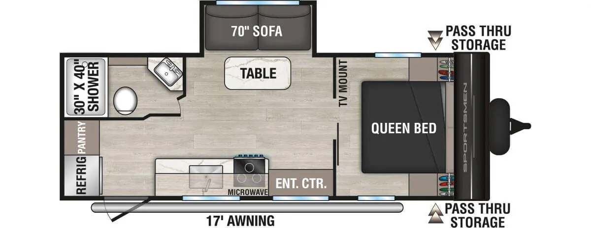 K-Z Sportsmen Select 221RKSL floor plan