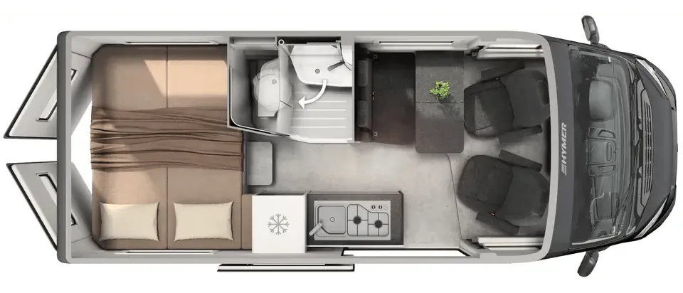 Hymer Fiat 601 floor plan