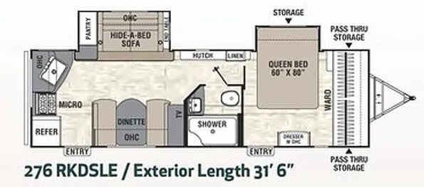 Coachmen Freedom Express Maple Leaf Edition 276 RKDSLE floor plan