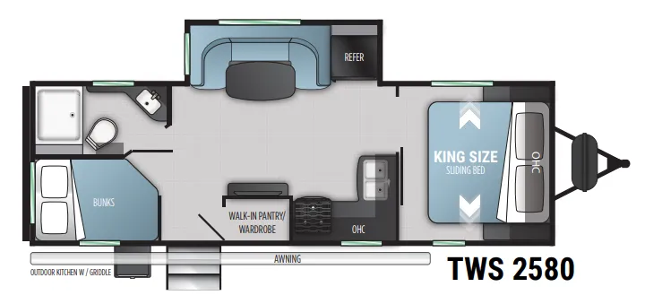 Cruiser RV Twilight Signature TWS-2580 floor plan