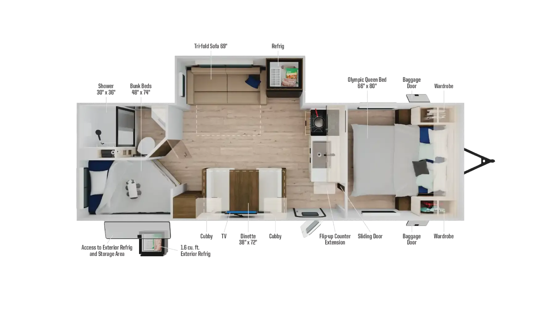 2026 Winnebago Access 25BH - Floor plan