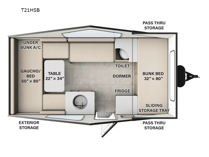 2026 Forest River Flagstaff Hardside T21HSB - Floor plan