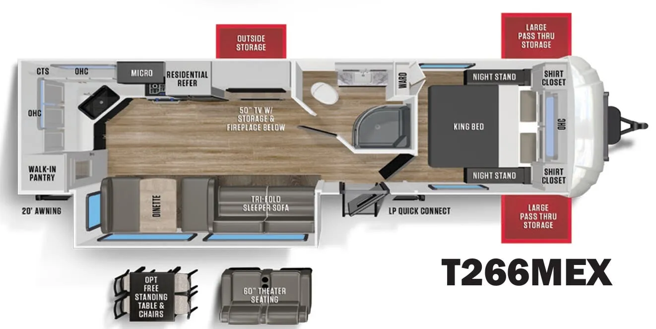 Forest River Wildcat 266MEX floor plan