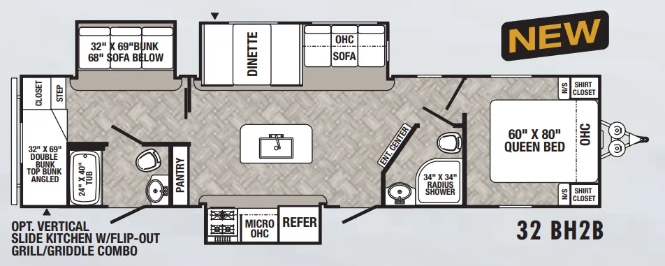 Palomino Puma 32BH2B floor plan