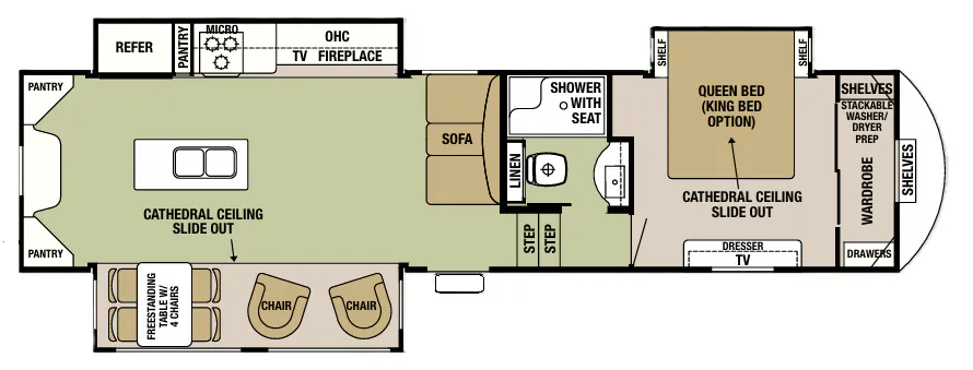 Forest River Cedar Creek Silverback 33RK floor plan