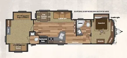 Keystone Retreat 391BHQS floor plan