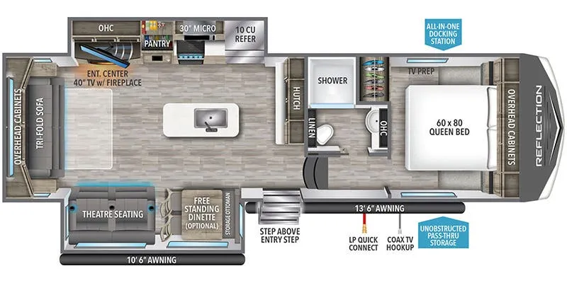 2024 Grand Design Reflection 150 Series 295RL floor plan