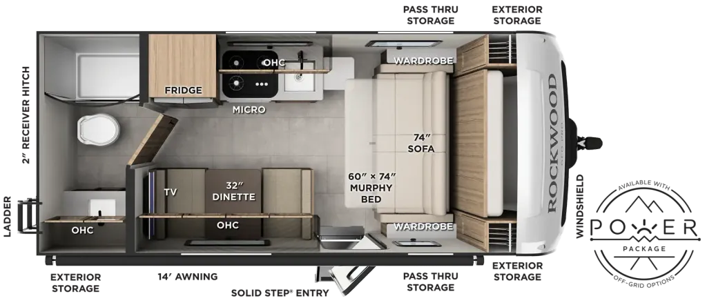 2027 Forest River ROCKWOOD GEO-PRO 19FDT floor plan