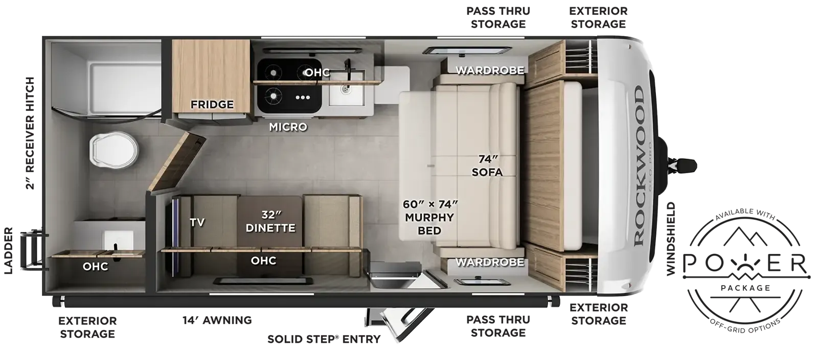 2027 Forest River ROCKWOOD GEO-PRO 19FDT - Floor plan