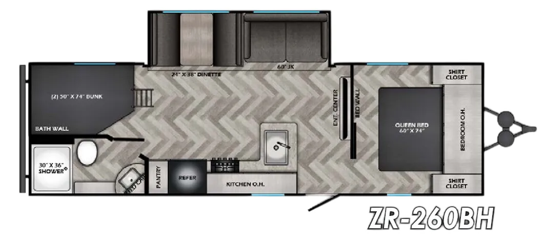 CrossRoads Zinger Lite 260BH floor plan