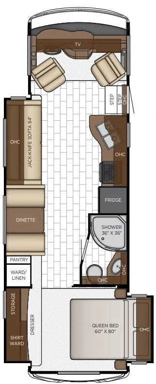 2019 Newmar Bay Star Sport 3008 floor plan