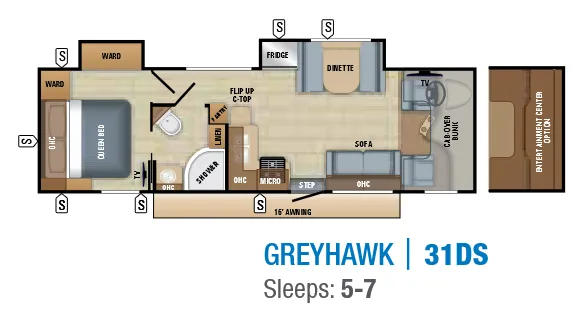Jayco Greyhawk 31DS floor plan