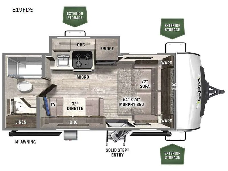 2023 Forest River Flagstaff E-Pro E19FDS - Floor plan