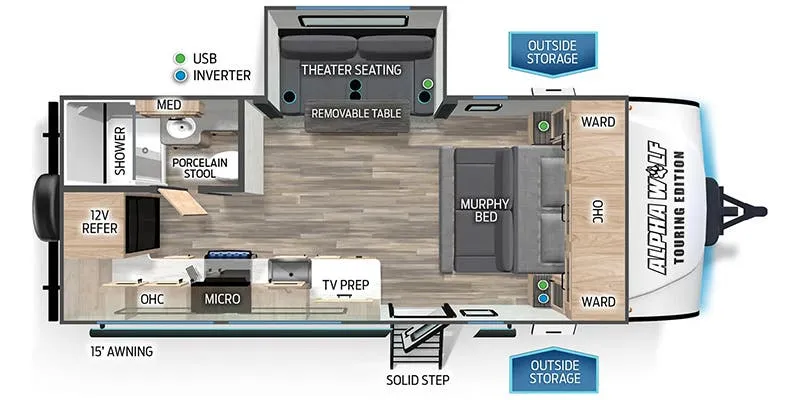 Forest River Cherokee Alpha Wolf Touring Edition 17MKE floor plan