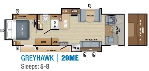 Jayco Greyhawk 29ME floor plan