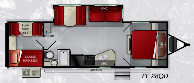 Cruiser RV Fun Finder 28 QD floor plan
