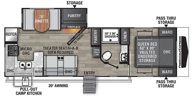 2023 Coachmen Freedom Express Ultra Lite 274RKS - Floor plan