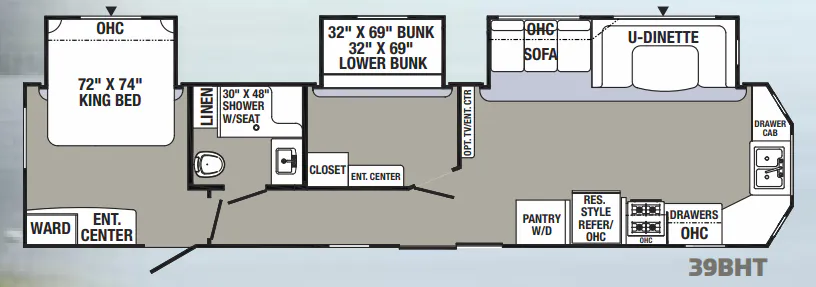 Palomino Puma 39BHT floor plan