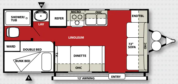 Forest River Wildwood X-Lite 181BH floor plan