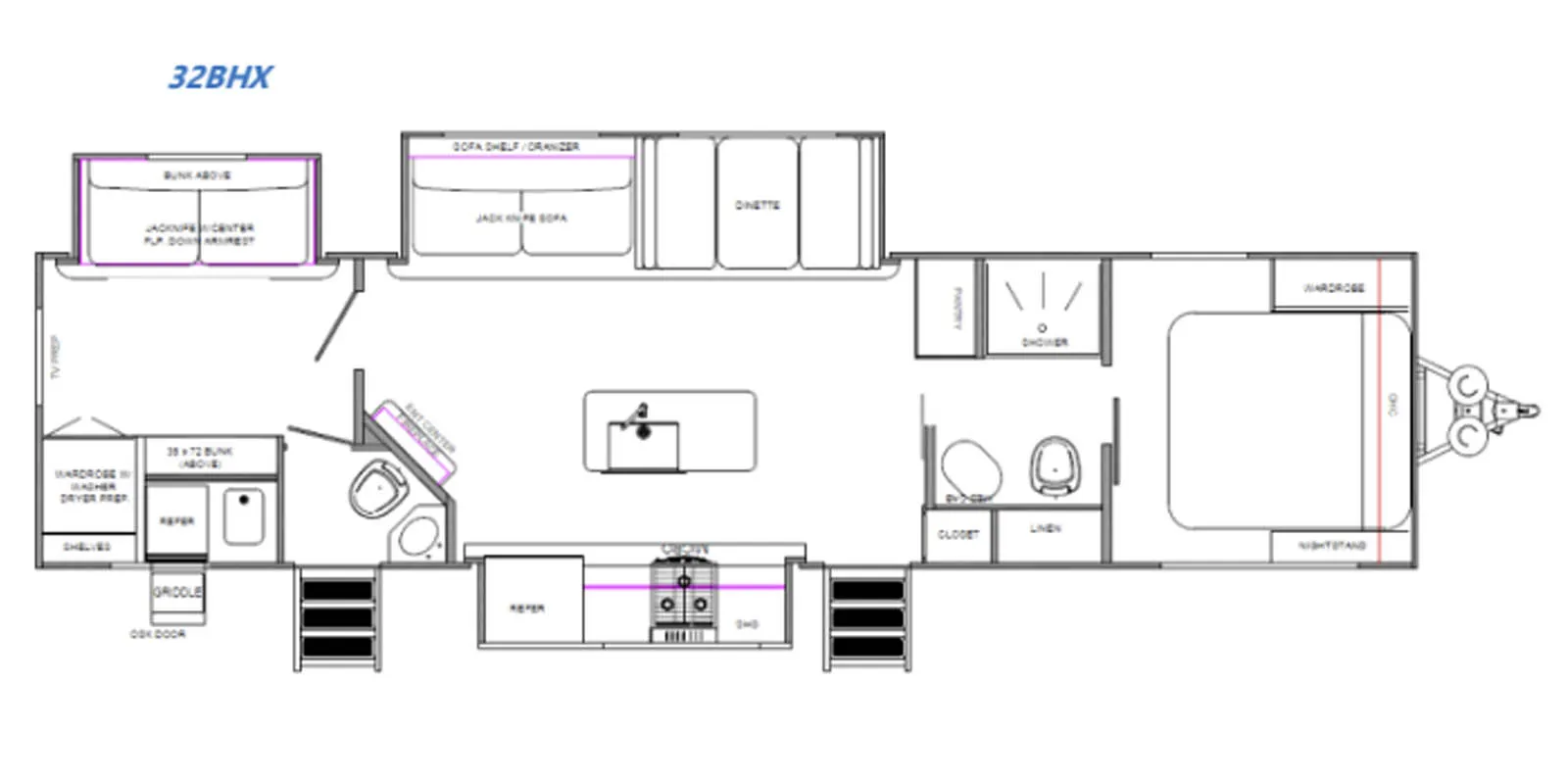 2027 Forest River Cherokee Alpha Wolf 32BHX - Floor plan