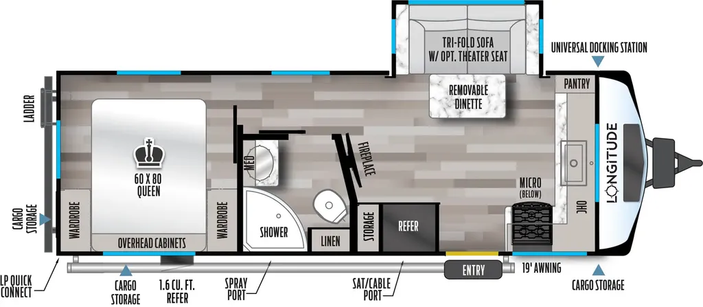 2026 East to West Longitude 230FK floor plan