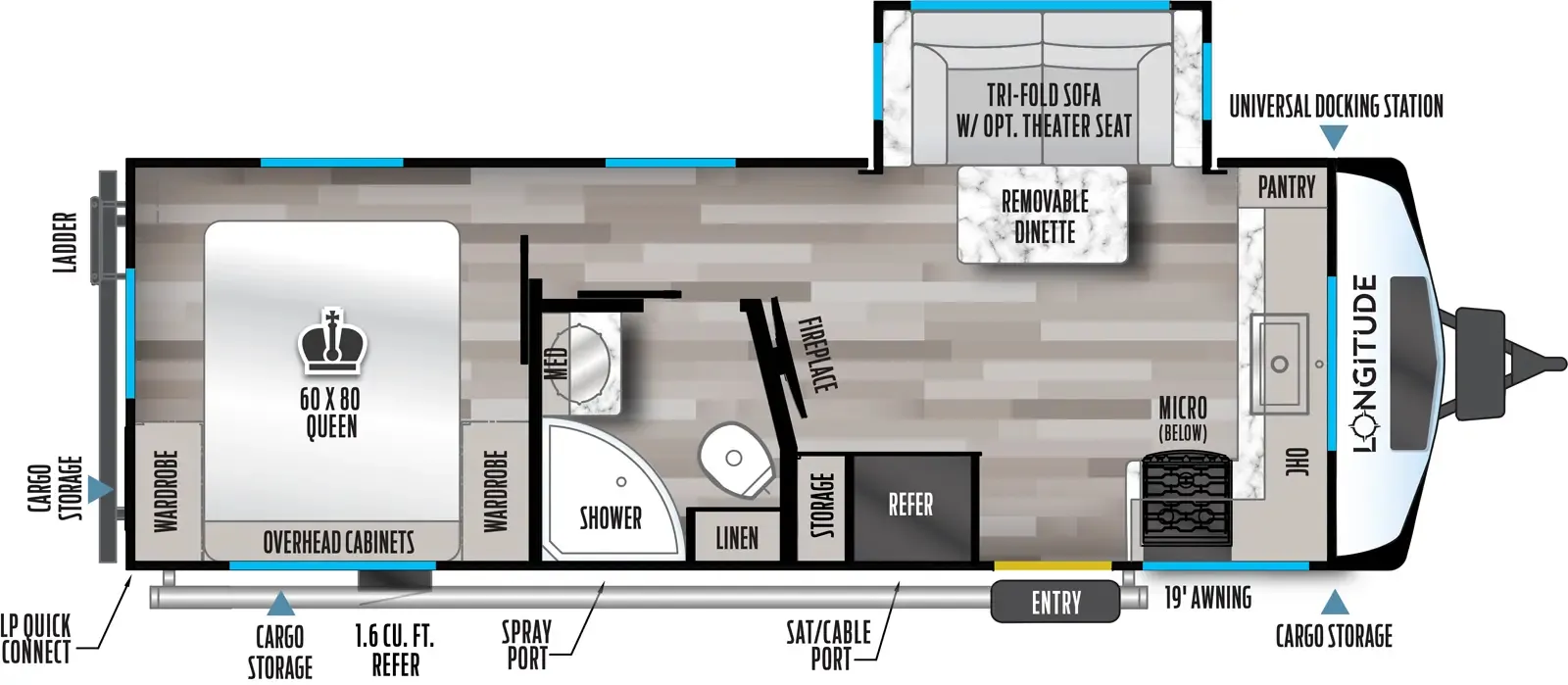 2026 East to West Longitude 230FK - Floor plan